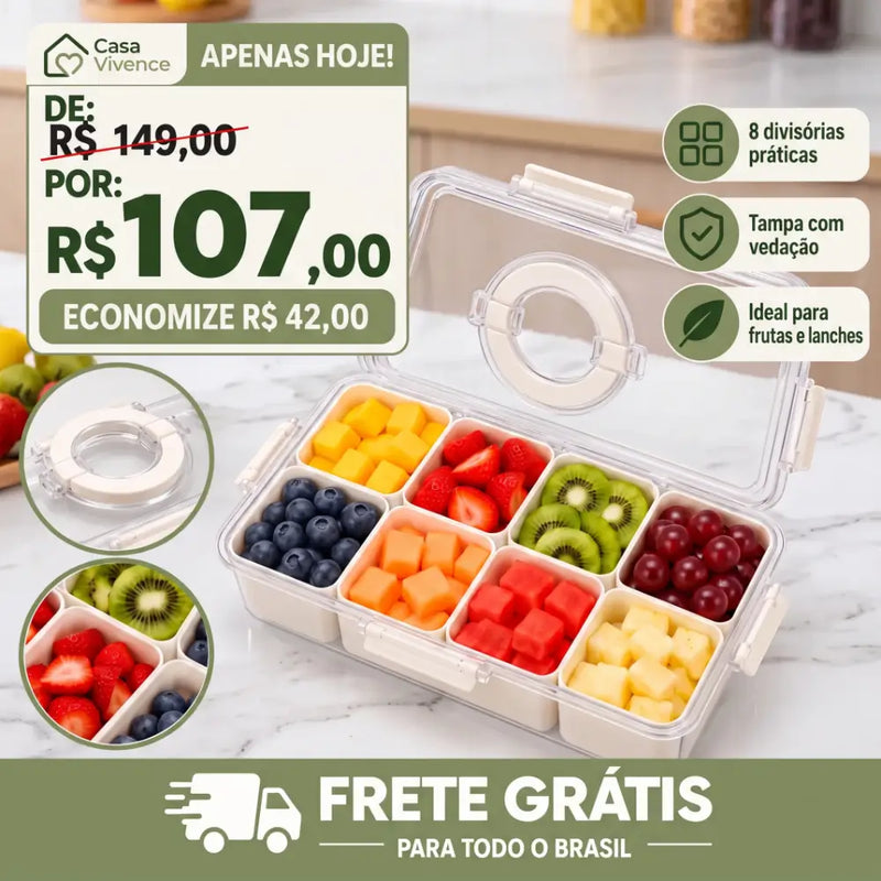 Vivence FreshBox™  | Organize Frutas e Petiscos + Frete Grátis