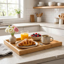 Natura Tray™ - Kit 2 Bandejas Retangulares em Madeira para Café, Decoração e Organização