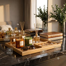 Natura Tray™ - Kit 2 Bandejas Retangulares em Madeira para Café, Decoração e Organização