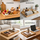 Natura Tray™ - Kit 2 Bandejas Retangulares em Madeira para Café, Decoração e Organização