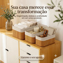 Kit 3 Cestos de Bambu Multiuso com Forro Lavável - Bambli©