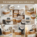 Kit 3 Cestos de Bambu Multiuso com Forro Lavável - Bambli©