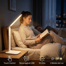 Luminária de Leitura Recarregável Touch 16 LEDs Ajustável com 3 Modos de Luz