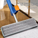 Kit Mop Flat Mãos Livres com Balde Raspador e 9 Refis para Limpeza Seca e Molhada