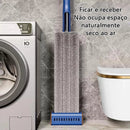 Kit Mop Flat Mãos Livres com Balde Raspador e 9 Refis para Limpeza Seca e Molhada